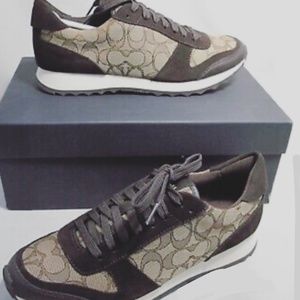 New Coach Mason Signature C Jacquard/Suede Women’s Sneakers Size 10